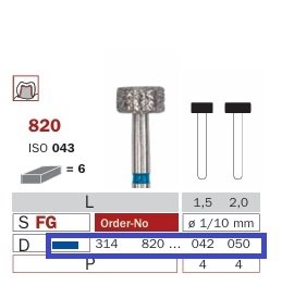 Diaswiss 820 modrá, 6ks/balení - 042 mm