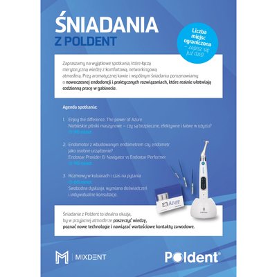 27.03.2026 Szkolenie Śniadania z Poldent Nowoczesna endodoncja, praktyczne rozwiązania.