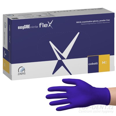 Zarys easyCARE FLEX nitrilové rukavice M (7-8) kobaltová modř, 100ks