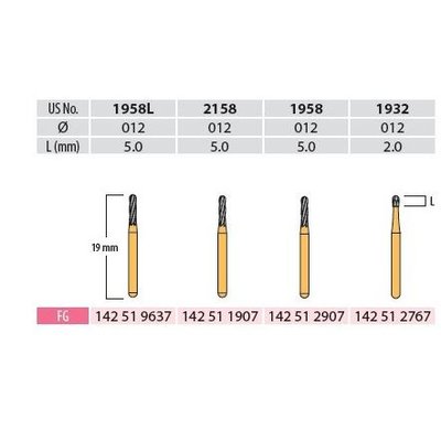 Vrtáček zubní 9637 (5 ks/bal)