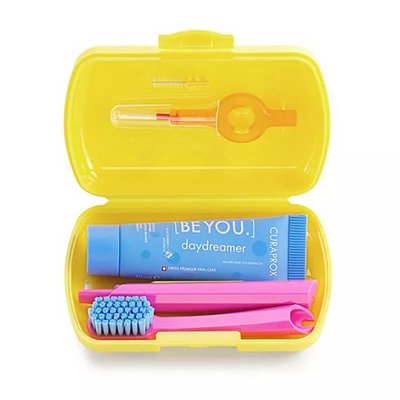 CURAPROX zestaw TRAVEL szczoteczka CS5460 + pasta BE YOU + szczoteczki miedzyzębowe Prime CPS ŻÓŁTY