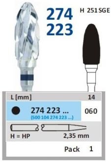 HORICO tvrdokovová fréza - vajíčko 6,0 mm