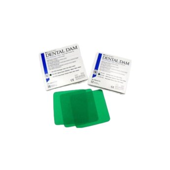 HS-kofferdam zelený DENTAL DAM Latex 12,5 x 12,5 cm 52 ks