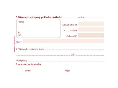 Univerzální příjmový-výdajový doklad, 50listů