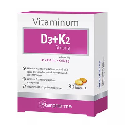 VITAMINUM Witamina D3+K2 Strong 30 kapsułek Starpharma