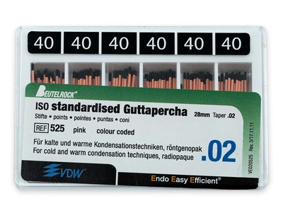 VDW gutaperčové čepy 2%, vel. 040