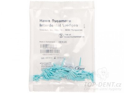 Kerr Hawe dřevěné klínky 822/05 (tyrkysové), 100ks