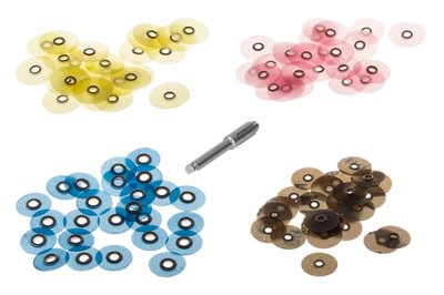 Krążki ścierne S-Flex 25 szt.+ trzymadełko Konopka - 0940 - Ø 9 mm, 40 µ (niebieskie małe)