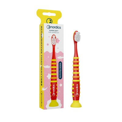 Nordics Premium Kids Rocket Soft 10500 Red/Yellow dětský zubní kartáček