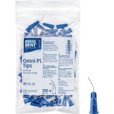OMNIDENT OMNI PL Aplikační Kanyly L 13 mm, Ø 0,7 mm 30° G22 100ks