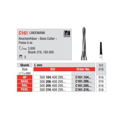 Chirurgická fréza FG C161.206.016 (3ks/bal)