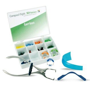 Composi-tight 3D Fusion Sectional Matrix System Starter Kit "ALL IN ONE" (3 pierścienie, 70 matryc, 80 klinów, kleszcze do pierścieni, 4 VariStrip, 5 MEB))