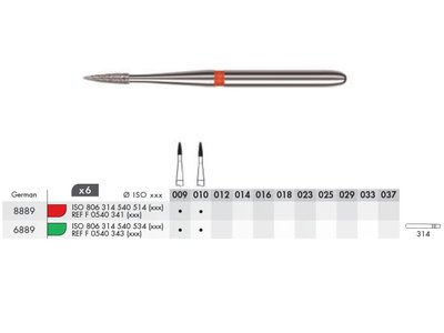 Diamant - plamínek kónický FG (6ks)