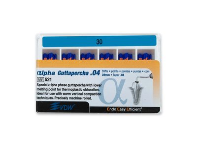 Alpha gutaperčové čepy 30/.04, 60ks