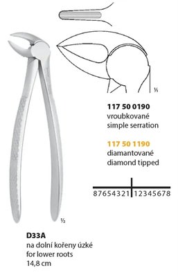 Kleště extrakční D33A diamantované