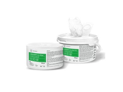 MEDISEPT Dry Wipes Box - Jednorázové suché utěrky pro impregnaci vybraným roztokem, 100ks vč. boxu, 16 x 30 cm