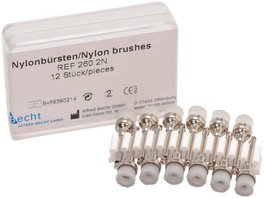 Becht4 Prophy Kelchbürsten - Beutel 12 Stück weiß hart, mit Nylonbesatz, RA