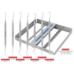 Ori zestaw kiret Gracey 7 kiret + kaseta do sterylizacji na 10 szt. narzędzi PAK-12