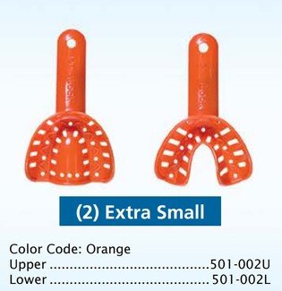 ŁYŻKI WYCISKOWE DURALOCK POMARAŃCZOWE dół 501-002L 1 szt " XS" łyżki plastikowe ortodontyczne