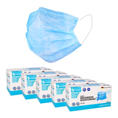 Maseczki medyczne 3-warstwowe 50 szt. x 5 Opakowań Virshields