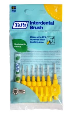 TePe Original mezizubní kartáčky z bioplastu 0,7 mm, žluté, 8 ks