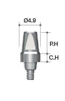 MEGAGEN OS Solid Post Abutment ø4.9 - CH=1, PH=5.5