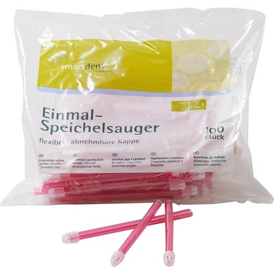 smartdent Savky s Odnímatelnou Čepičkou 12,5cm Růžová 100ks