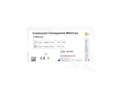 POLYDENTIA - Contoured Transparent Matrices Tofflemire 50ks: