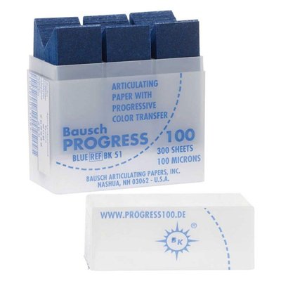 Bausch PROGRESS 100®BK 51 Artikulační Papírky Modrá 100µ. 300ks