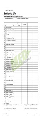 Žádanka o vyprání prádla-delší, nepropisovací