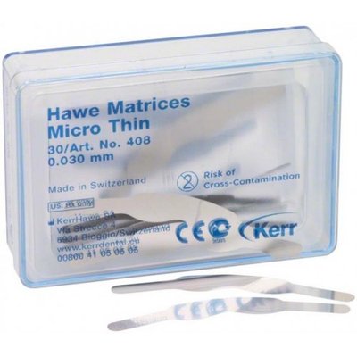 Hawe Neos ocelové tvarované mikro tenké matrice pro kompozita 0,03 mm, 30 ks (Supermat)