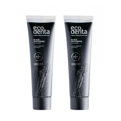 Ecodenta Black Whitening bělicí zubní pasta 2×100 ml