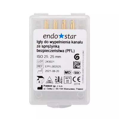 Lentulo Endostar/Poldent Igły do wypełnień kanałów ze sprężynką 4szt/25mm