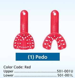 ŁYŻKI WYCISKOWE DURALOCK CZERWONE góra 501-001U 1 szt " XXS" PEDO łyżki plastikowe ortodontyczne