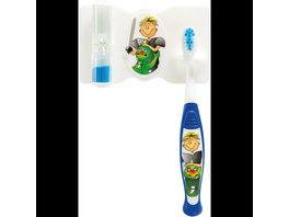 Omni Kinder-Zahnputzset - Set Fee (1 Zahnbürste, 1 Wandhalterung inklusive Sanduhr)