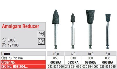 Edenta Amalgam reducer - leštiace nástroje na amalgám - 12 ks