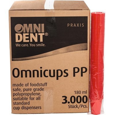 OMNIDENT Omnicups PP Kelímky 180ml Červená 3000ks