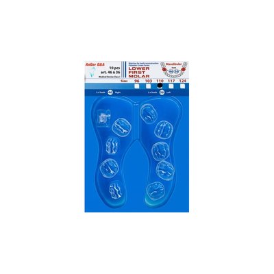 Formówki poliestrowe trzonowce dolne 10szt - trzonowce dolne: Ząb 47&37:Rozmiar 105 KOD: 47&37-105