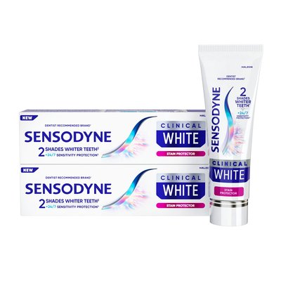 Sensodyne Clinical White Stain Protector zubní pasta 2×75 ml