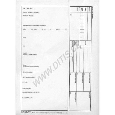 Zdravotní záznam s chlop. 315x230cm