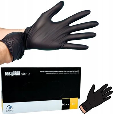 Rukavice EasyCare nitrill bez pudru černé S 100KS