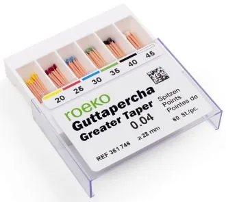 Gutaperčové čapy Greater Taper ISO 20-45/.06