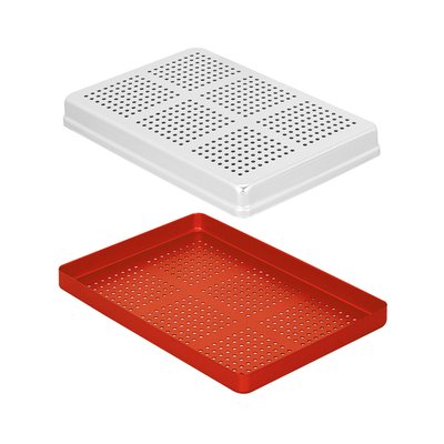 Tray Standard AL (284×183×17 mm) modrý perforovaný