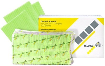 YELLOW POINT ochr. roušky(bryndáky)skládané,limet