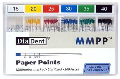 Papírové čepy DiaDent 2% 015-040
