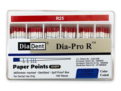 DiaDent Dia-Pro R - Papírové čepy pro Reciproc, vel. 025