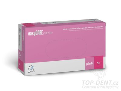 Zarys easyCARE vyšetřovací nitrilové rukavice S (6-7) růžové, 100ks