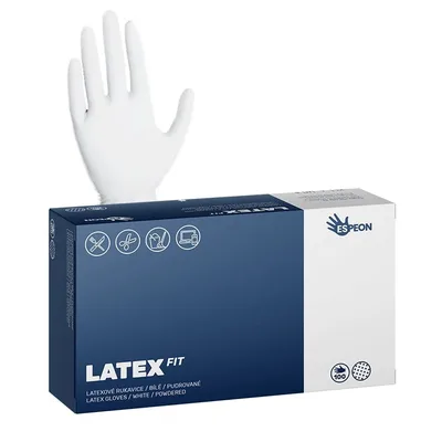 Rukavice Espeon LATEX FIT s pudrem bílé - M