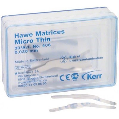 Hawe Neos ocelové tvarované mikro tenké matrice pro kompozita 0,03 mm,30 ks (Supermat)