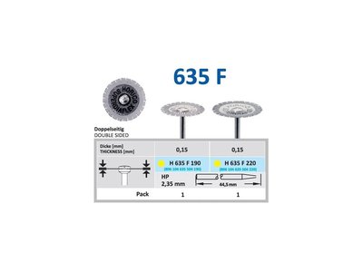 Diamantový disk - oboustranně sypaný, H635, průměr 1,9cm, extra jemná